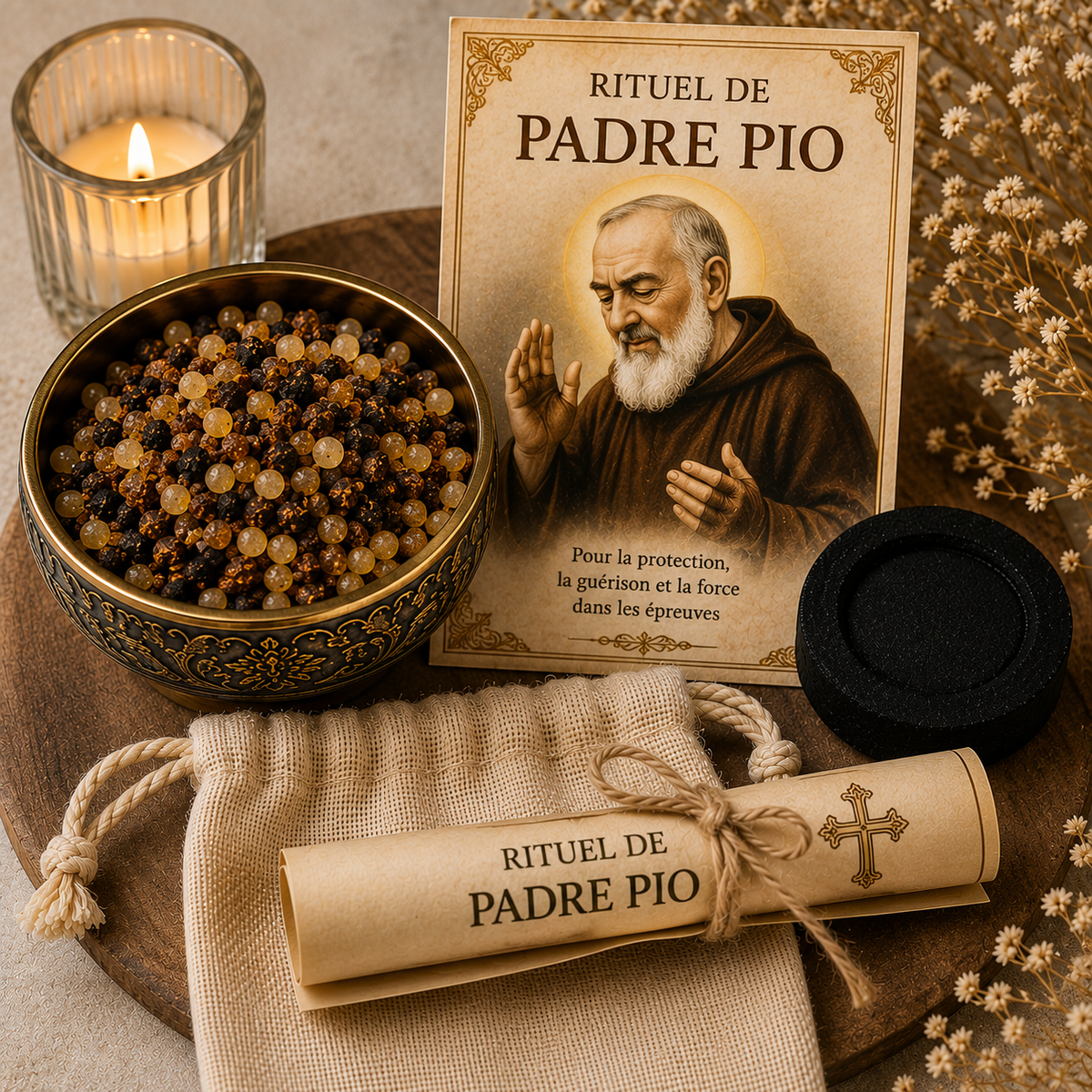 Coffret Rituel de force & réconfort – Saint Padre Pio