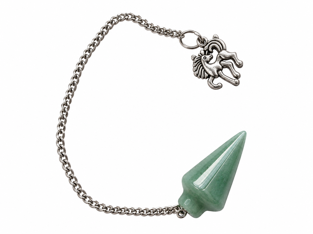 Pendule divinatoire Aventurine verte – Cheval porte-bonheur